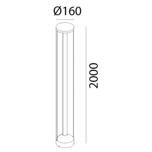 چراغ پایه بلند LED بیرونی کد H143