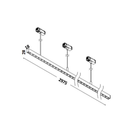 چراغ آویز لیزربلید مگنتی 49 وات لنز 30 درجه نور 3000K کد T258 T259 LINE