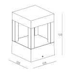 چراغ دیواری بیرونی 7 وات نور 3000K کد H112 (GRY) - H112-1 (WHT) - Image 8