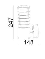 چراغ دیواری بیرونی سرپیچ E27 کد H128 - تصویر 2
