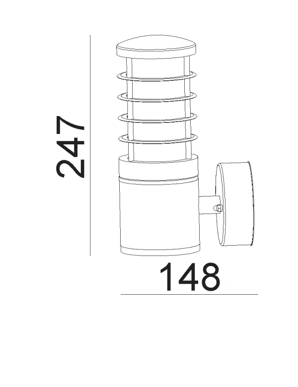 چراغ دیواری بیرونی سرپیچ E27 کد H128 - تصویر 2