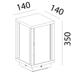 چراغ پایه کوتاه بیرونی سرپیچ E27 کد H142 - Image 4