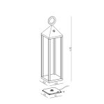 چراغ پارکی پایه کوتاه شارژی 2.2 وات دیمیبل نور 3000k  کد H199 - Image 6