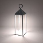 چراغ پارکی پایه کوتاه شارژی 2.2 وات دیمیبل نور 3000k  کد H199 - Image 4