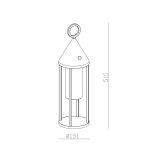 چراغ پارکی پایه کوتاه شارژی 2.2 وات نور 3000k  کد H200 - Image 3