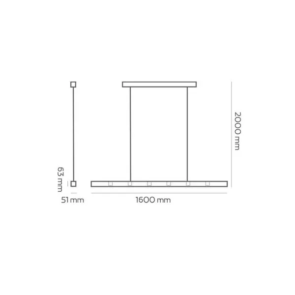 چراغ آویز خطی 27 وات نور 3000k کد LC122 (BLK) - LC121 (WHT) - تصویر 3