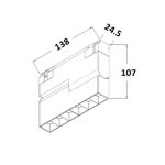 چراغ لیرزبلید مگنتی متحرک 7 وات لنز 24 درجه نور 3000k کد T237 (BLK) - T236 (WHT) - Image 6
