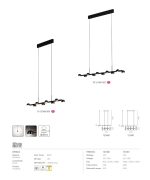 چراغ آویز 12 شعله 54 وات نور 3000k کد C212 - Image 7