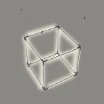 چراغ تیوبی آویز 8 شاخه مکعب مربع 120 وات نور 3000K ابعاد 114x114x114