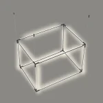 چراغ تیوبی آویز 8 شاخه مکعب مستطیل 80 وات نور 3000K ابعاد 114x59x59